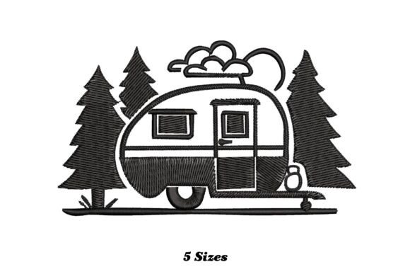 Classic Camper Embroidery Design