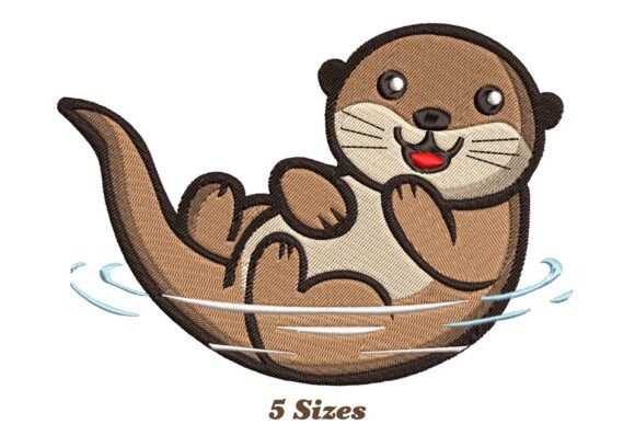 Cute Otter: A Whimsical Marine Mammal Embroidery Design Worth Your Time