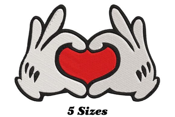 Heart Shape Hands Embroidery Design