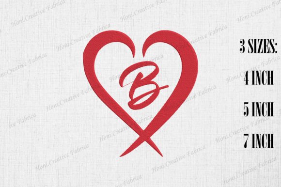 Letter B with Heart Valentine s Day