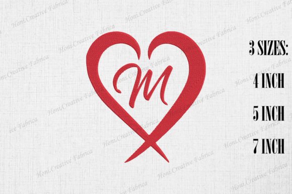Letter M with Heart Valentine's Day