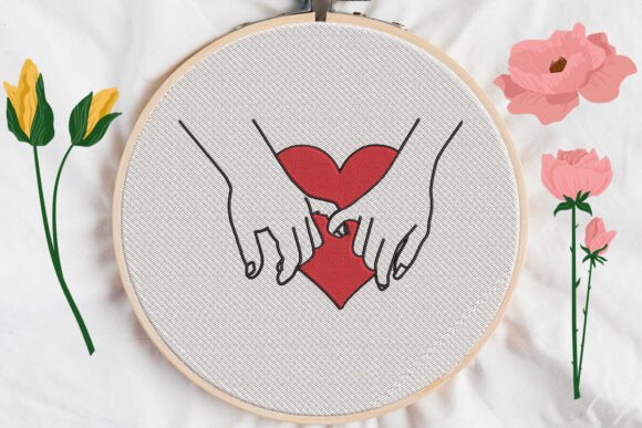 Love Hands Embroidery Design