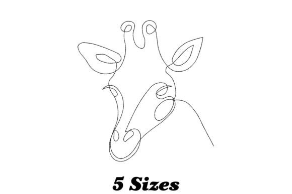 One Line Giraffe Embroidery Design