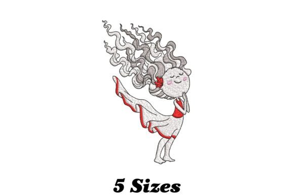 Praying Girl Embroidery Design