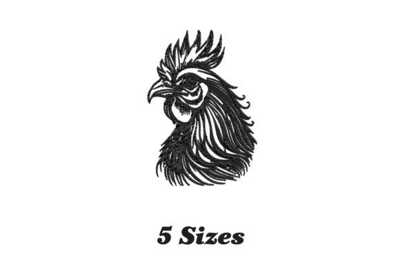 Rooster Head Embroidery Design